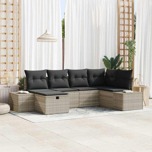 Conjunto de Sofá de Jardim 6 pcs Cinzento-claro 55 x 62 x 69 cm