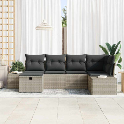 Conjunto de Sofá de Jardim 6 pcs Cinzento-claro 55 x 62 x 69 cm