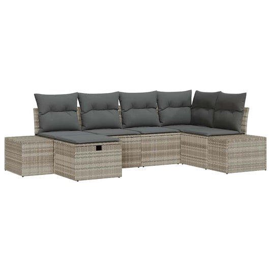Conjunto de Sofá de Jardim 6 pcs Cinzento-claro 55 x 62 x 69 cm