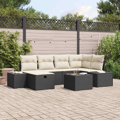 Conjunto de Sofá de Jardim 7 pcs Preto 55 x 62 x 69 cm