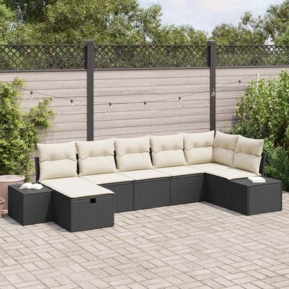 Conjunto de Sofá de Jardim 7 pcs Preto 55 x 62 x 69 cm