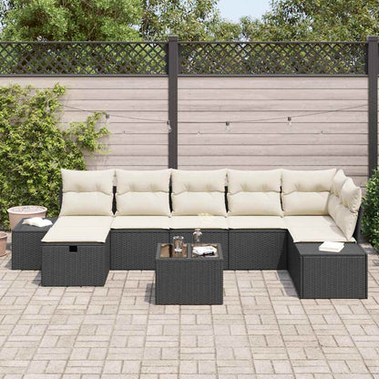 Conjunto de Sofá de Jardim 8 pcs Preto 55 x 62 x 69 cm