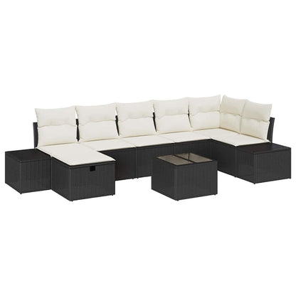 Conjunto de Sofá de Jardim 8 pcs Preto 55 x 62 x 69 cm