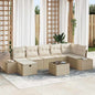 Conjunto de Sofá de Jardim 8 pcs Bege 55 x 62 x 69 cm