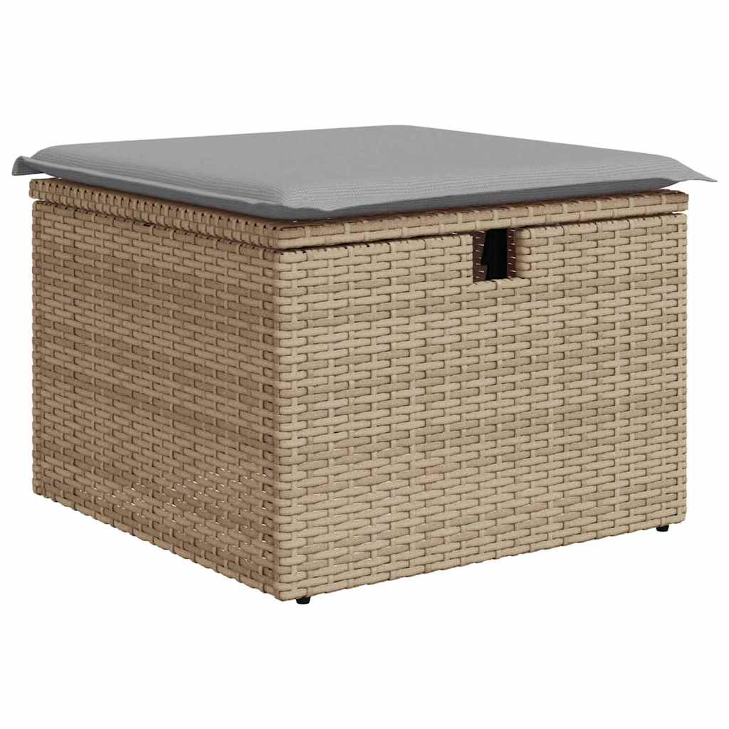 Conjunto de Sofá de Jardim 5 pcs Bege Rattan Sintético