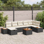 Conjunto de Sofá de Jardim 8 pcs Preto Rattan Sintético