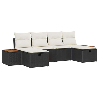 Conjunto de Sofá de Jardim 6 pcs Preto 55 x 62 x 69 cm