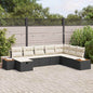 Conjunto de Sofá de Jardim 8 pcs Preto Rattan Sintético