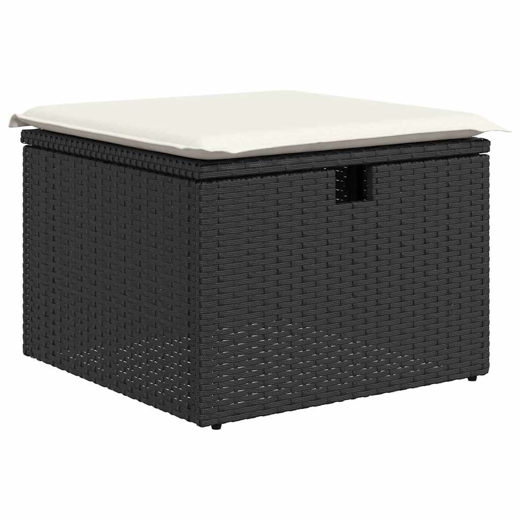 Conjunto de Sofá de Jardim 8 pcs Preto Rattan Sintético
