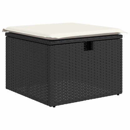 Conjunto de Sofá de Jardim 8 pcs Preto Rattan Sintético