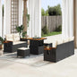 Conjunto de Sofá de Jardim 8 pcs Preto e creme 80 x 80 x 71 cm