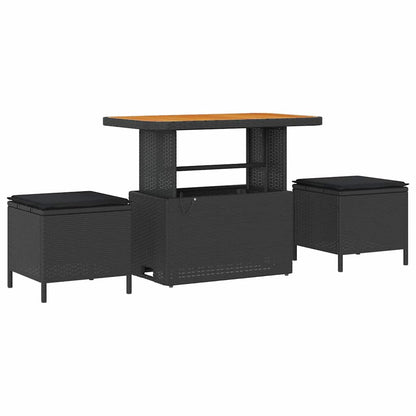 Conjunto de Sofá de Jardim com almofada Manual 8 pcs Preto