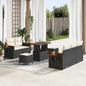 Conjunto de Sofá de Jardim 8 pcs Preto e creme 90 x 55 x 71 cm