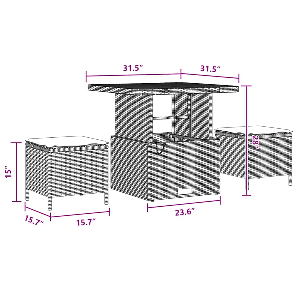 Conjunto de Sofá de Jardim Manual 9 pcs Preto 80 x 80 x 71 cm