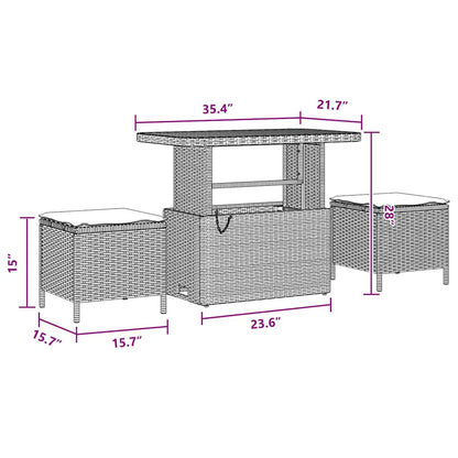 Conjunto de Sofá de Jardim Manual 9 pcs Preto 90 x 55 x 71 cm