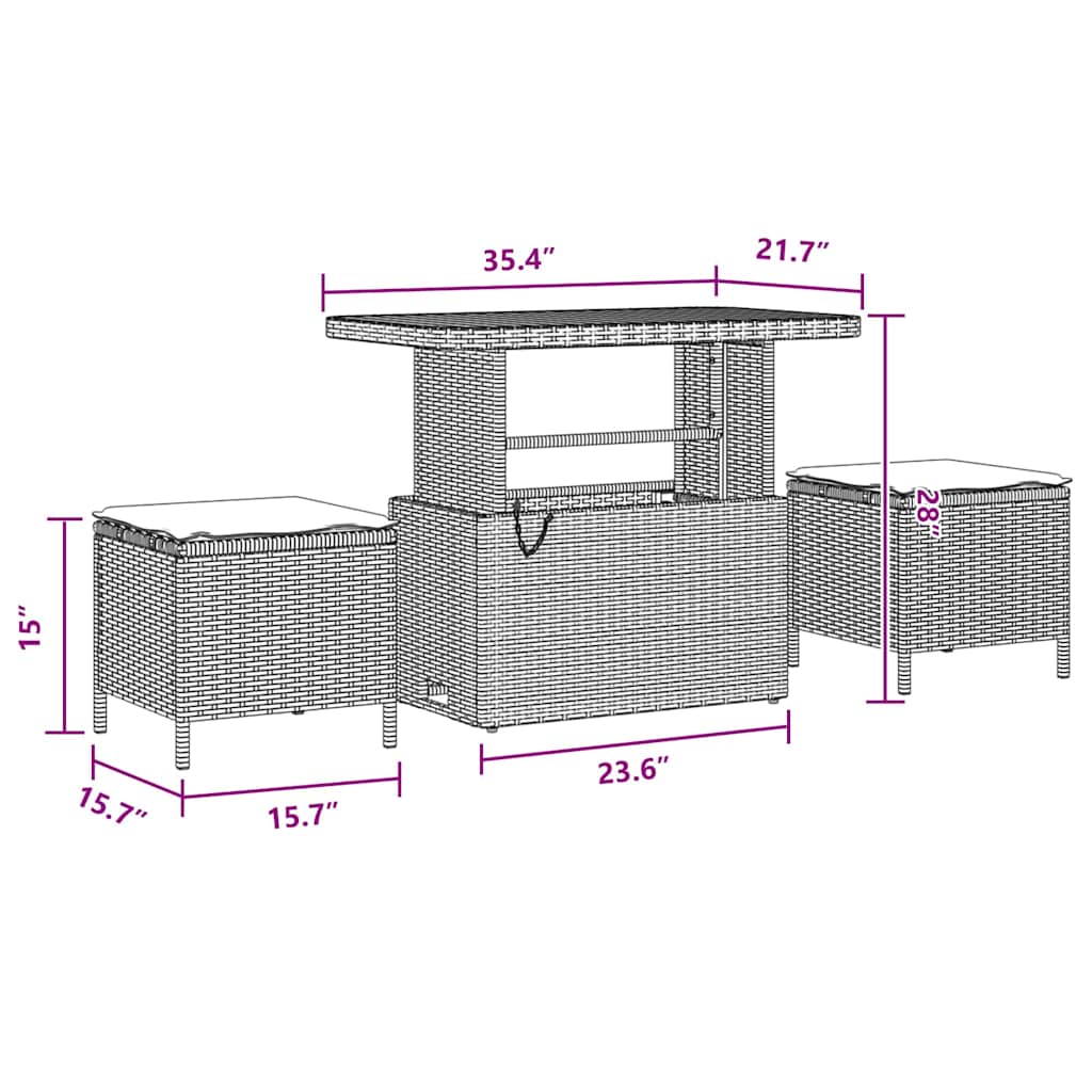 Conjunto de Sofá de Jardim Manual 10 pcs Preto 90 x 55 x 71 cm