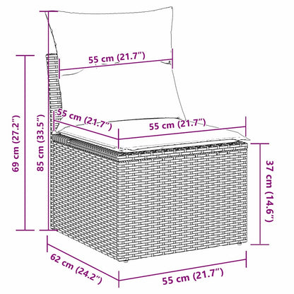 Conjunto de Sofá de Jardim Manual 10 pcs bege e cinzento claro
