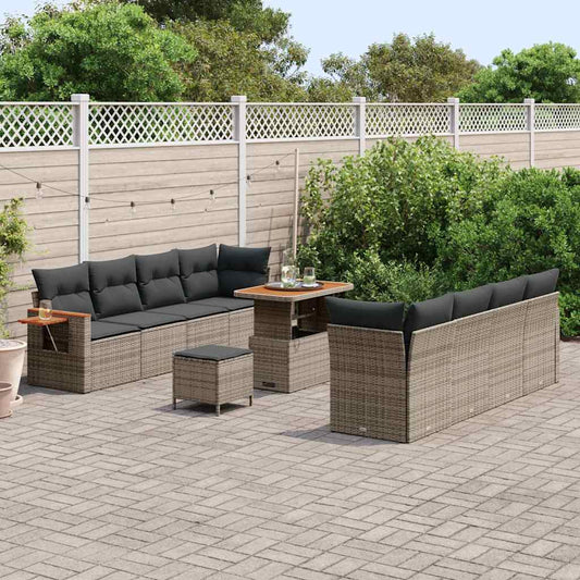Conjunto de Sofá de Jardim 11 pcs Cinzeto 90 x 55 x 71 cm