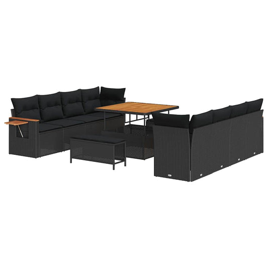 Conjunto de Sofá de Jardim 11 pcs Preto 100 x 100 x 71 cm