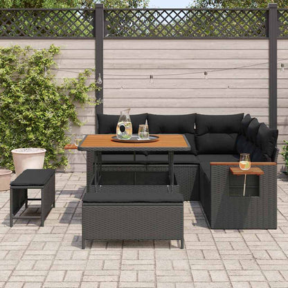 Conjunto de Sofá de Jardim 8 pcs Preto 100 x 100 x 71 cm