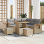 Conjunto de Sofá de Jardim 8 pcs bege e cinzento claro