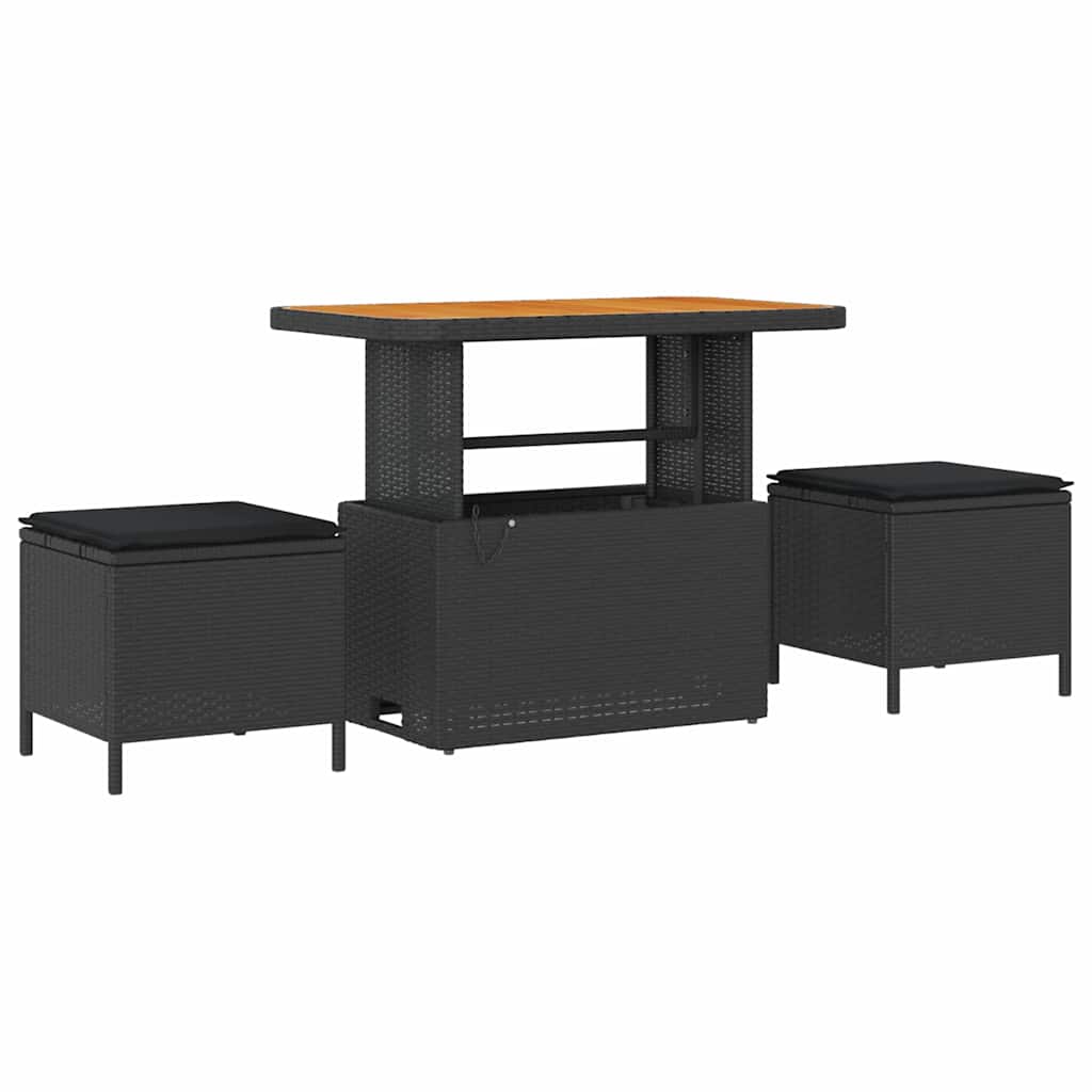 Conjunto de Sofá de Jardim 8 pcs Preto 90 x 55 x 71 cm