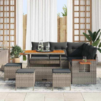 Conjunto de Sofá de Jardim 9 pcs Cinzeto 110 x 55 x 71 cm