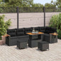 Conjunto de Sofá de Jardim 9 pcs Preto 90 x 55 x 71 cm
