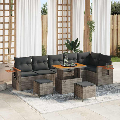 Conjunto de Sofá de Jardim 9 pcs Cinzeto 90 x 55 x 71 cm