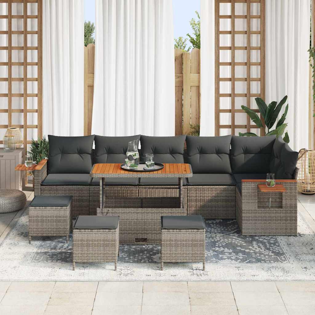 Conjunto de Sofá de Jardim 10 pcs Cinzeto 110 x 55 x 71 cm