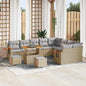 Conjunto de Sofá de Jardim 12 pcs bege e cinzento claro