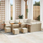 Conjunto de Sofá de Jardim 13 pcs bege e creme 110 x 55 x 71 cm