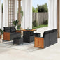 Conjunto de Sofá de Jardim Manual 8 pcs Preto 80 x 80 x 71 cm