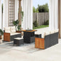 Conjunto de Sofá de Jardim 8 pcs Preto e creme 80 x 80 x 71 cm