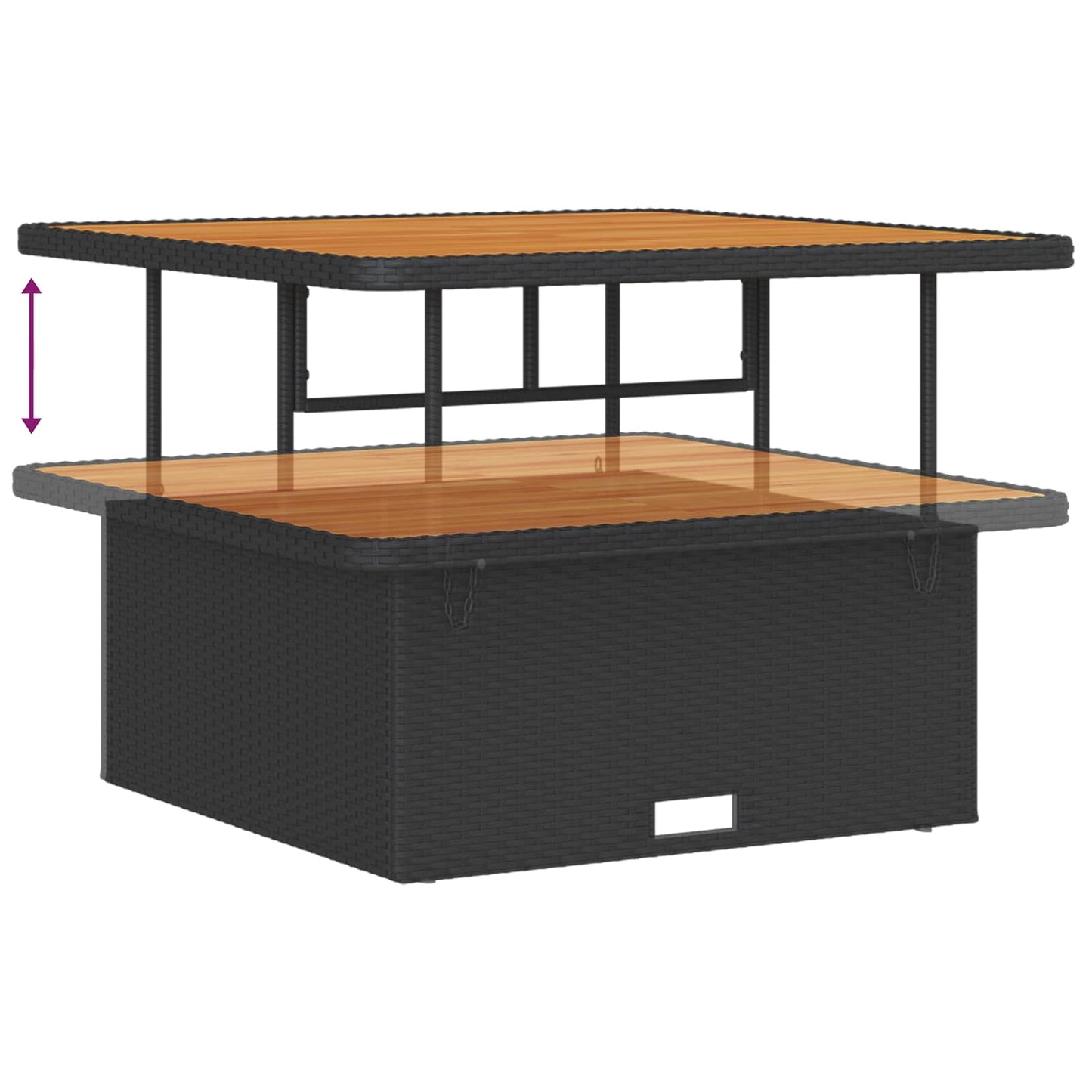 Conjunto de Sofá de Jardim com almofada Manual 11 pcs Preto