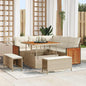 Conjunto de Sofá de Jardim 8 pcs bege e creme 100 x 100 x 71 cm