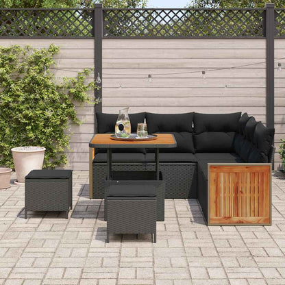 Conjunto de Sofá de Jardim 8 pcs Preto 80 x 80 x 71 cm
