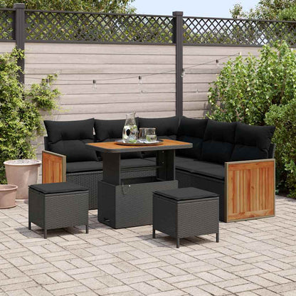 Conjunto de Sofá de Jardim 8 pcs Preto 90 x 55 x 71 cm