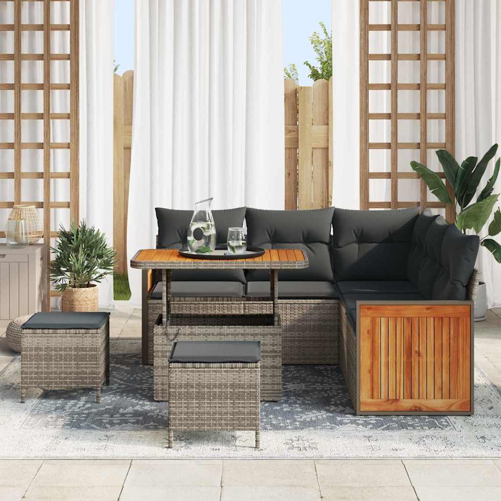 Conjunto de Sofá de Jardim 8 pcs Cinzeto 90 x 55 x 71 cm