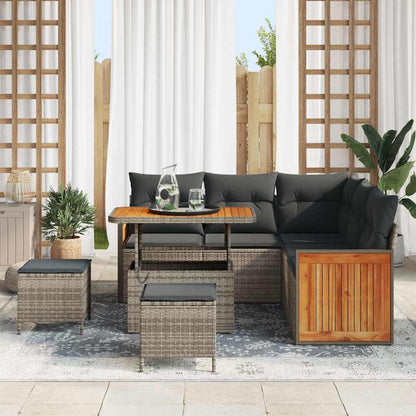 Conjunto de Sofá de Jardim 8 pcs Cinzeto 90 x 55 x 71 cm
