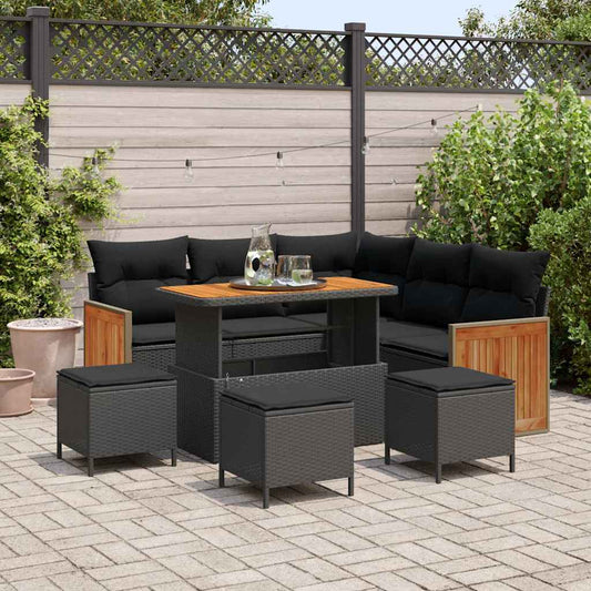 Conjunto de Sofá de Jardim 9 pcs Preto 110 x 55 x 71 cm