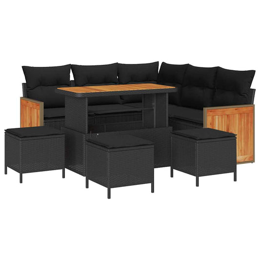 Conjunto de Sofá de Jardim 9 pcs Preto 110 x 55 x 71 cm