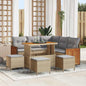 Conjunto de Sofá de Jardim 9 pcs bege e cinzento claro