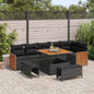 Conjunto de Sofá de Jardim 9 pcs Preto 100 x 100 x 71 cm
