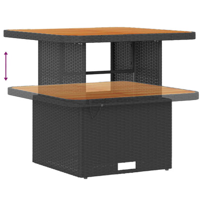 Conjunto de Sofá de Jardim com almofada 9 pcs Preto