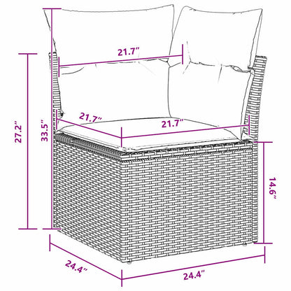 Conjunto de Sofá de Jardim com almofada 10 pcs Preto
