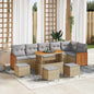 Conjunto de Sofá de Jardim 10 pcs bege e cinzento claro