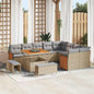 Conjunto de Sofá de Jardim 12 pcs bege e cinzento claro