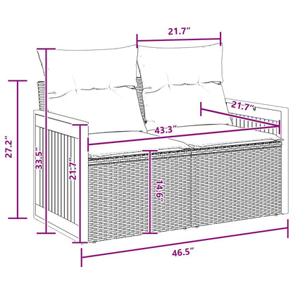 Conjunto de Sofá de Jardim 13 pcs Preto 100 x 100 x 71 cm