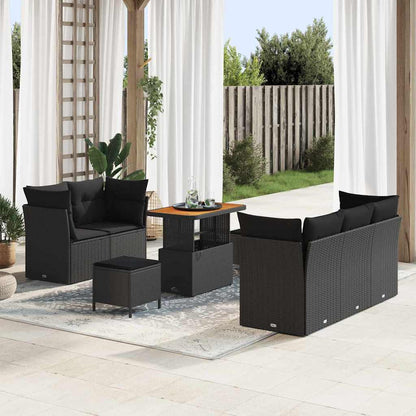 Conjunto de Sofá de Jardim 8 pcs Preto 90 x 55 x 71 cm